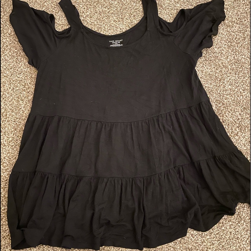 Cold shoulder peplum top